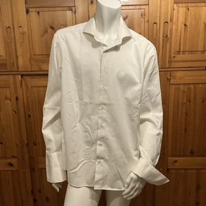 Camisa hombre Eterna talla 44 clásica blanca con estructura slim fit franz. Puño - Imagen 1 de 9