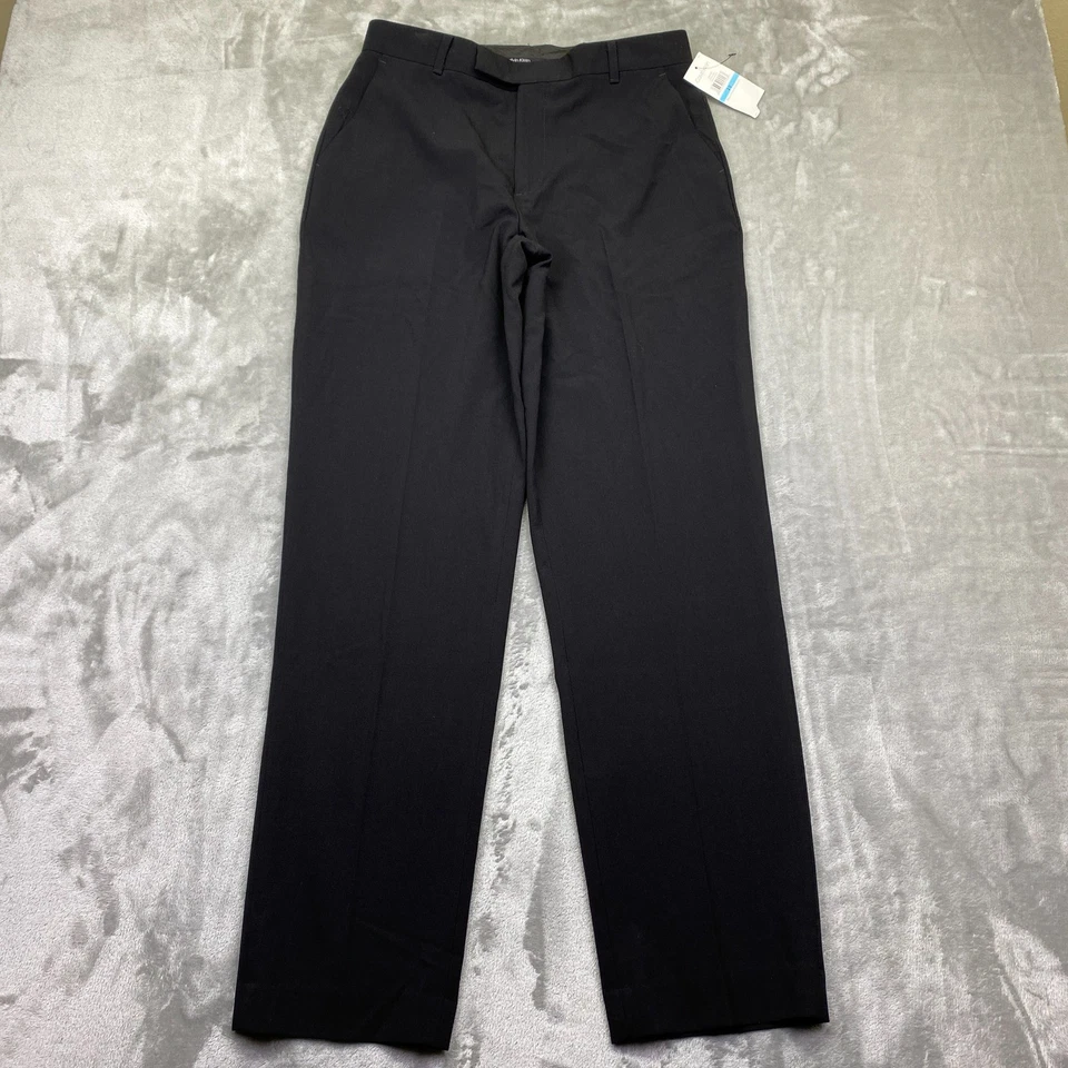 Pantalón de vestir Calvin Klein para niños negro frente plano elástico calce ajustado talla 20 ajuste 29" nuevo con etiquetas Foto 1 de 4