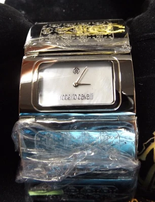 ROBERTO CAVALLI-Women's 3-ATM Japan Quartz Analog SS Dress Watch-RUNS-FREE SHIP! - Image 1 of 4