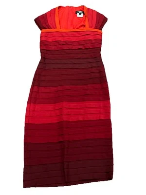 Vestido ceñido al cuerpo de la colección Tadashi para mujer rojo ombre S sin mangas vendaje cóctel Foto 1 de 4