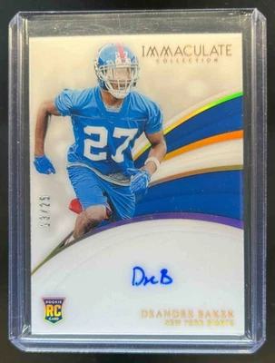 2019 Immaculate Deandre Baker Rookie Auto Gold #13/25 Giants - Image 1 of 2