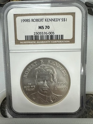 1998 Robert Kennedy Dollar NGC MS 70 - Image 1 of 2