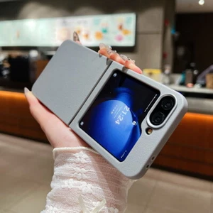 Coque Pliante Cuir Luxe Antichoc pour Samsung Galaxy Z Flip6 Flip5 Flip4 Flip3 - Picture 1 of 16