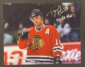 Foto 8x10 firmada por Tony Amonte Chicago Blackhawks 5x All Star NHL ~ CERTIFICADO DE AUTENTICIDAD JSA - Imagen 1 de 5