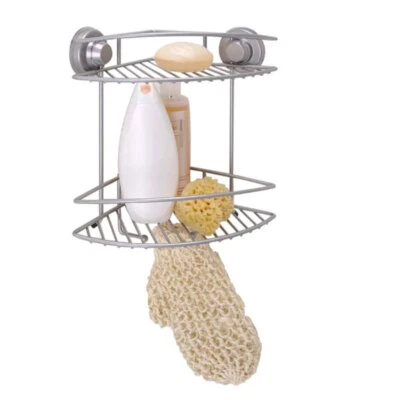 Angolare doccia doppio acciaio satinato metaform attacco ventosa o tasselli show - Immagine 1 di 2