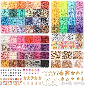 QUEFE 6000Pcs, 64 Colors Clay Beads for Bracelets Making, Heishi Beads for Jewel - Picture 1 of 12