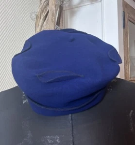 Tolle Baskenmütze ca.Gr.M Royalblau Filzwolle - Bild 1 von 8
