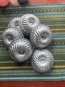 Set 6 Vintage Aluminium 4" Einzeln Bundt Geriffelt Backen Tarte Formen oder Jello Form - Bild 1 von 2