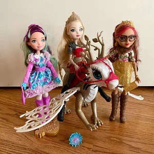 Ever After High LOT: Apple White Dragonrider, Epic Winter Madeline Hatter, Rosab - Picture 1 of 20
