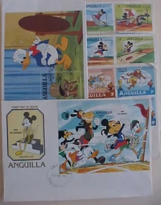 ST.KITTS ANGUILLA DISNEY 1981/1984 5 DIFF 2 ARE SHEETLETS - Picture 1 of 1
