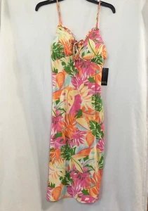 No Boundaries Women Juniors Tie Front Tropical Dress sizes S, M, XXL - Picture 1 of 4