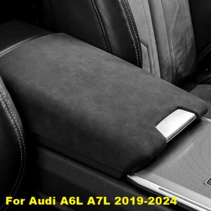 Suede Center Console Armrest Box Lid Cover Trim For Audi A6 A6L A7 A7L 2019-2024 - Foto 1 di 19