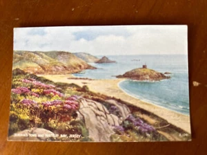 vintage VALENTINE’S ART COLOUR post card JANVRIN’s TOMB & PORTELET BAY   JERSEY - Picture 1 of 2