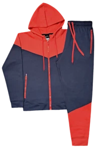 Men's Classic 2 Piece Sportswear 2-Toned Jogger Fleece Sweatsuit W/Drawstrings - Picture 1 of 32