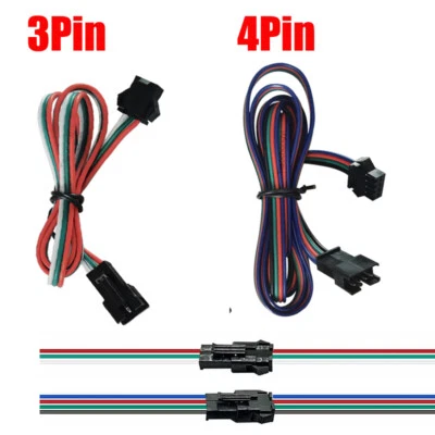 3Pin 4Pin Extension Cable 22AWG Plug Male to Female Wire Connector Cable - Image 1 of 4