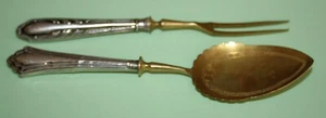 Fourchette Et Pelle De Historicisme, Poignées Argent Poinçon 800, Longueur 17 CM - Imagen 1 de 6