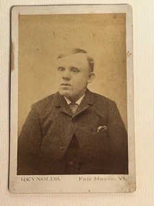 Photograph Man Cabinet Card Reynolds Fair Haven, Vermont - Picture 1 of 2