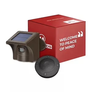 eMACROS 1/2 Mile Solar Wireless Driveway Alarm Outdoor Motion Sensor Weather... - Picture 1 of 7
