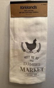 Kirkland's Farmhouse 2er Set Küchen Geschirrtücher "Simple Roosters" 100% Baumwolle - Bild 1 von 5