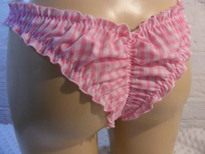 sissy pink gingham cotton scrunch butt panties mens sexy knickers lingerie - Picture 1 of 6