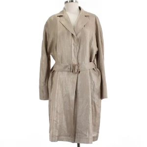 Herno NWD 100% Linen Trench Coat with Belt Size 44 US 8 in Tan Beige - Picture 1 of 16