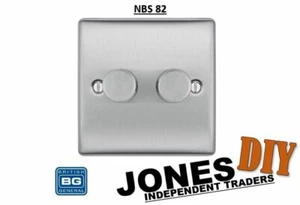 BG NEXUS 2G 2W DOPPELDIMMER LICHTSCHALTER STAHL GEBÜRSTET 200W NBS82 NBS 82 - Bild 1 von 1