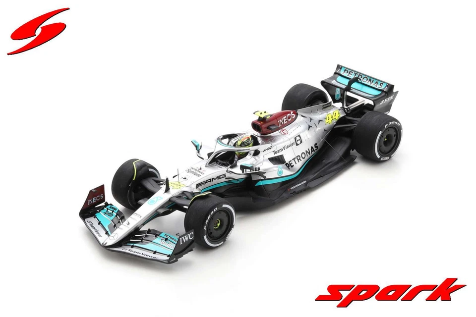1:18 Spark SPA 18S769 Lewis Hamilton Mercedes F1 W13 2nd French (300th) GP 2022 - Image 1 of 1