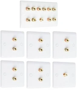 5.1 Kit piastra faccia audio altoparlante slimline - AV - bianco - spine banana - Foto 1 di 1