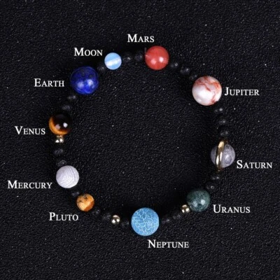 Universe Galaxy Solar System Eight Planets Beads Handmade Healing Reiki Bracelet - Image 1 of 4