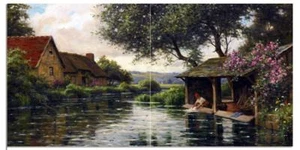 Carrelage mural rivière fille village L. chevalier cuisine dosseret mural marbre céramique - Photo 1 sur 19