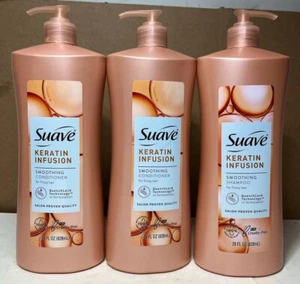 [LOT*3] Suave Keratin Infusion Smoothing CONDITIONER For Frizzy Hair  28 oz - Picture 1 of 2