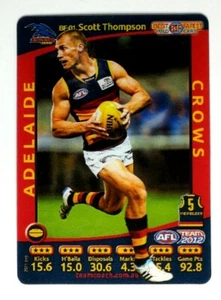 2012 Teamcoach AFL Best & Fairest Wildcard Scott Thompson Adelaide Crows - Imagen 1 de 3