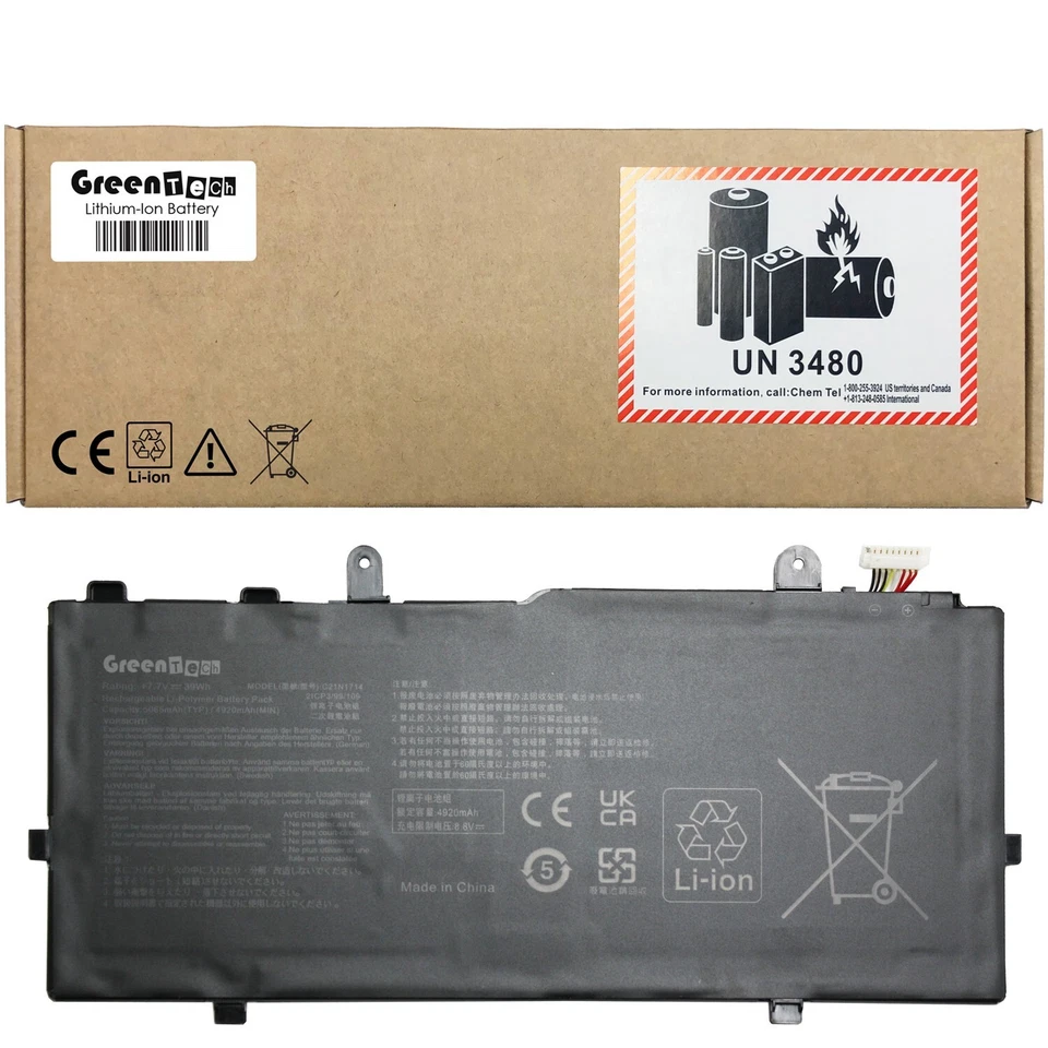 BATERÍA GREENTECH C21N1714 PARA ASUS VIVOBOOK J401 TP401 7.7V 39WH 0B200-02740000 Foto 1 de 1