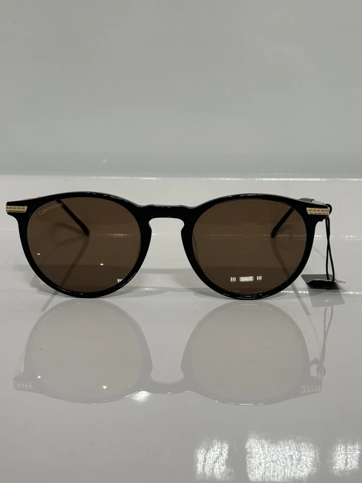 NUEVO EN CAJA Gafas de sol Calvin Klein CK22528TS 001 negras redondas acetato titanio 51 mm Foto 1 de 4