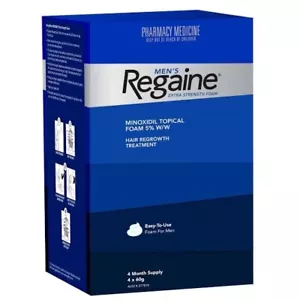 REGAINE Mens Extra Strength Foam 4 x 60g (4 Months Supply) Hair Rogaine - Picture 1 of 11