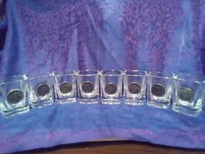 Bacardí Bat Square Top Bacardi Rum Shot Glasses Lot of 8 - Picture 1 of 6
