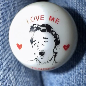 Vintage | Elvis Presley "Love Me Tender" | Blue & Red Print on White Marble - Picture 1 of 2
