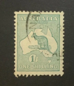 KANGAROO:   1/ GREEN   3rd. WMK  die 2.     FINE USED - Picture 1 of 2