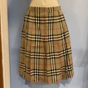 Burberry | Vintage Pleated Nova Check Plaid Skirt $850. - Picture 1 of 7