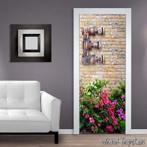Papel pintado para puerta autoadhesivo mural puerta póster amor flores moderno 1481 - Imagen 1 de 2