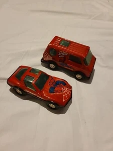 Amazing Spiderman Buddy L Corp 1980, Spider Van And Car - Metal 5” Long - Picture 1 of 12
