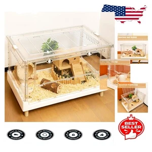 Customizable Stackable Acrylic Pet Cage for Hamsters, Lizards, and Birds - 27.5" - Picture 1 of 8