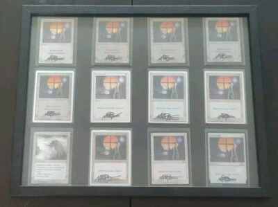 1x Framed Full Set English Death Ward 11/12 Signed Magic The Gathering - Image 1 of 4