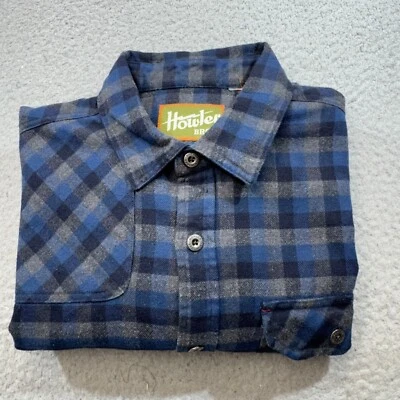 Howler Brothers Shirt Men Medium Blue Flannel Shooting Check Pocket Point Casual - Image 1 of 4