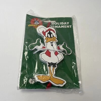 HTF Kurt Adler Looney Tunes Daffy Duck 1998 Wooden Ornament Arms Move - Image 1 of 4