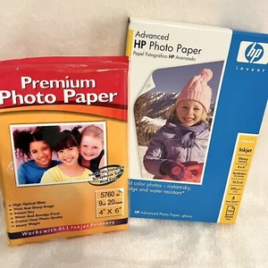 Lote 4x6 Papel Fotográfico Brillante HP y Premium 120 Hojas Total Inyección de Tinta Hewlett Packard - Imagen 1 de 8