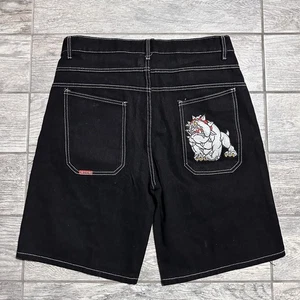 Pantalones Cortos de Jean Bulldog Estilo JNCO De Colección Años 90 Para Hombre Talla S (34) Patinador Grial Y2K - Imagen 1 de 7