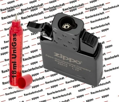 ZiPPO Insert SCHWARZ    **BRANDNEU**   Einsatz schwarz + Universalgas  2008086 - Bild 1 von 4