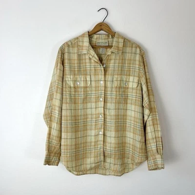 Vintage 90s Jones New York plaid linen button up shirt. 100% linen. Size 14 - Image 1 of 4