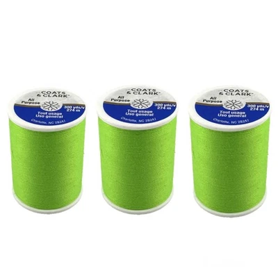 Coats & Clark 100% Polyester All Purpose Thread, Neon Green 9265, 300 Yards - Image 1 of 4